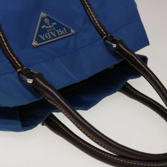 PRADA Hand Bag Nylon Blue - Picture 6 of 15